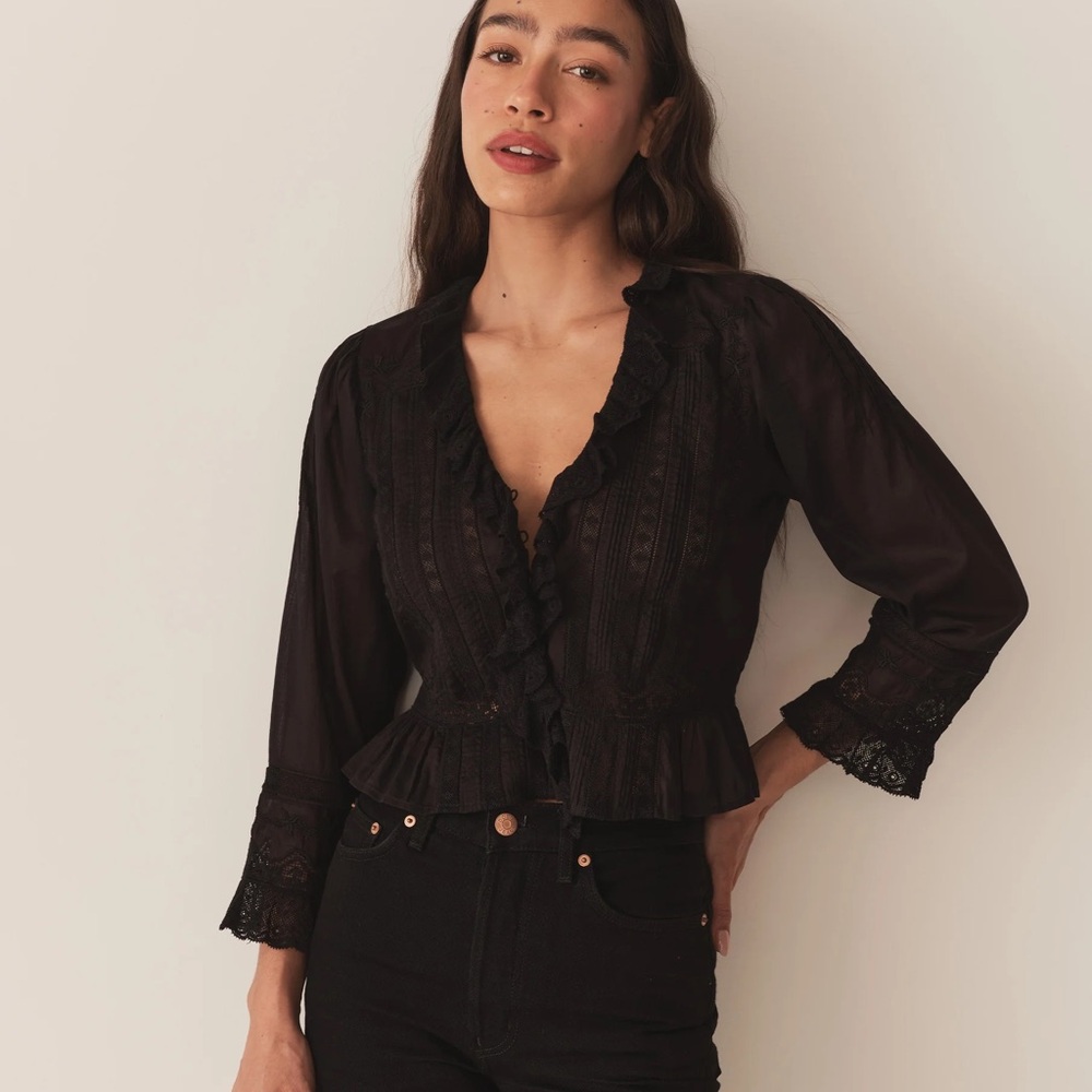 ISO DOEN ELDORIS TOP SIZE MEDIUM BLACK OR ALBASTER